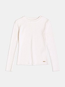 Blusa De Tricot Infantil Off White Momi