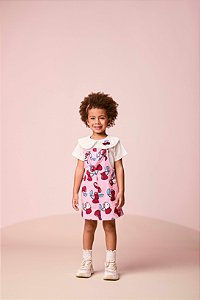 Jardineira Infantil Cerejas Hello Kitty Momi