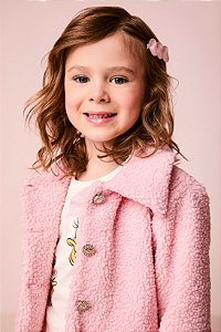 Casaco Pelo Infantil Rosa Blossom Momi