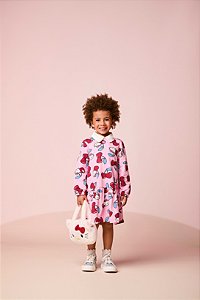 Vestido Infantil Moletinho Cerejas Hello Kitt Momi