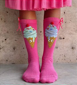 Meia Sorvetao Rosa 3/4 Cantarola