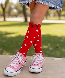 Meia Hello Vermelha 3/4 Cantarola