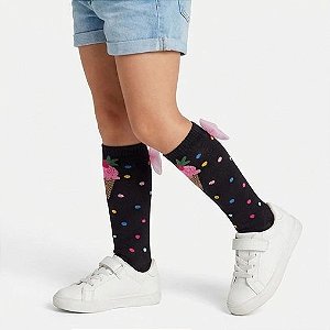 Meia Sorvete Poa 3/4 Cantarola