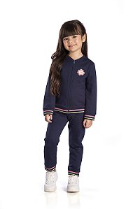 Conjunto De Moletom Marinho Flor Jaca Lele