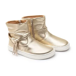 Bota Infantil Couro Dourada Tip Toye Joye