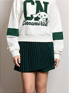 Short Saia Plissad Verde College Authoria