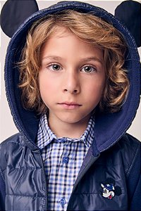 Jaqueta Puffer Infantil Com Orelhas Azul Youccie