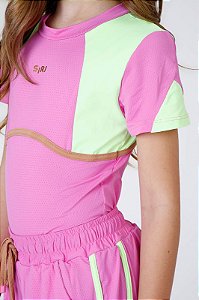 Blusa Esportiva Maite Verde/fuccia Siri