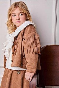 Jaqueta Suede Infantil Marrom Caramelo Anime