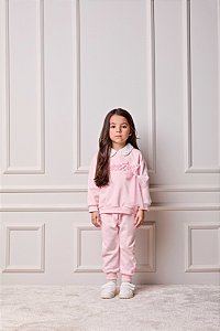 Conjunto De Moletom Infantil Rosa Ballet Anime
