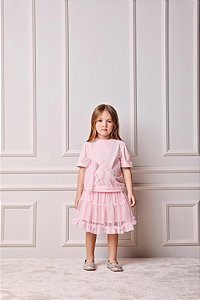 Blusa Infantil College Cute Rosa Soft Anime