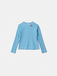 Blusa Infantil Canelada Azul Claro Anime