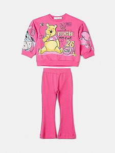 Conjunto Moleton Infantil Pooh Rosa Anime