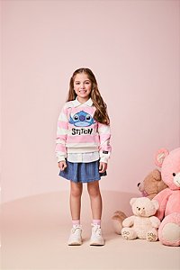 Blusa Infantil Listrado Stitch Momi