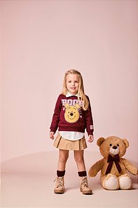 Shorts Saia Infantil Em Sarja Bege Momi