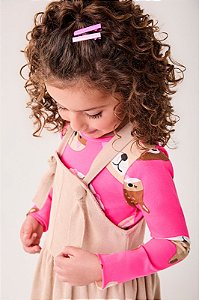 Salopete Marias Infantil Bege Khaki Bimbi
