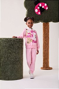 Conjunto De Moletom Rosa Pets Bimbi
