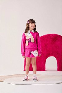 Conjunto De Moletom Dog Orelhas Pink Bimbi