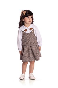 Salopete Com Blusa Infantil Ursinnho Nini Bambini