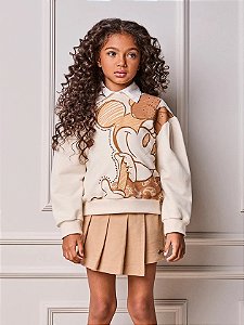 Casaco Infantil Minnie Com Strass Bege Anime