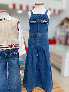 Jardineira Jeans Infantil Treicot Bolso Anime