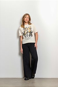Calca Wide Jeans Black Preto Authoria