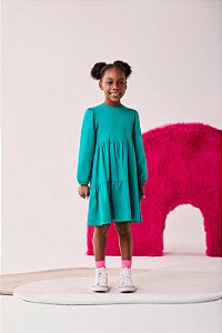 Vestido Infantil Marias Verde Esmeralda Bimbi