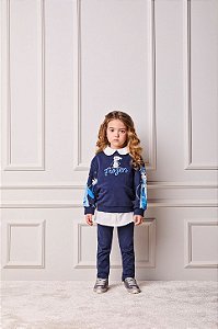 Blusao Frozen Infantil Azul Marinho Anime