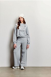 Calça Moleton Com Renda Mescla Authoria