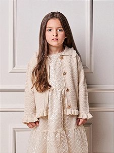 Casaco Em Tricot Infantil Cru Anime