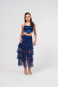 Look Marinho Com Tule Papillon Bobbyluu