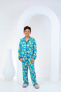 Pijama Infantil Suede Aberto Cebolinha