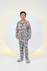 Pijama Infantil Suede Aberto Roblox