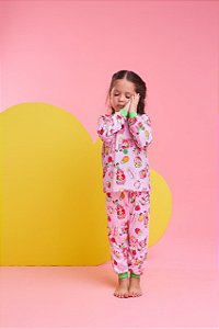 Pijama Infantil Suede Fechado Moranguinho