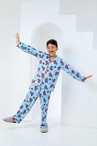 Pijama Ameriano Manga Longa Homem Aranha