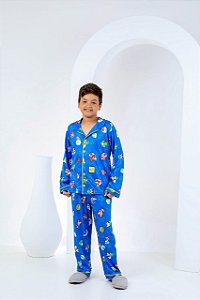 Pijama Ameriano Manga Longa Mario