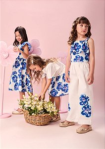 Conjunto Infantil Aloha Saia Flores Momi