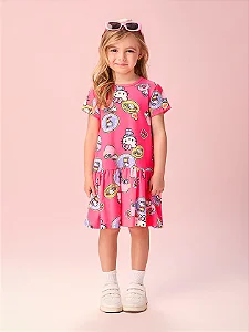 Vestido Infantil Etiquetas Hello Kitty Momi