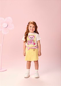 Shorts Infantil Saia Sarja Verde Citris Momi