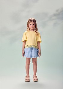 Blusa Infantil Renda Amarelo Butter Anime