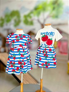 Vestido Infantil Tomates Listras Bimbi