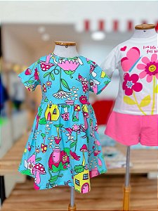 Vestido Infantil Jardim Fadas Bimbi