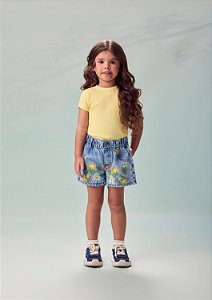 Blusa Infantil Amarela Malha Canelada Anime