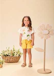 Camisa Infantil Tricoline Bordada Momi