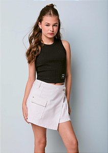 Short Saia Sarja Branco Authoria