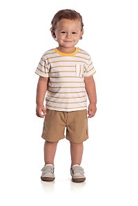 Conjunto Infantil Listrado Com Bolso Nini Bambine