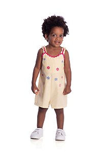 Macaquinho Infantil Listrado Amarelo Nini Bambine