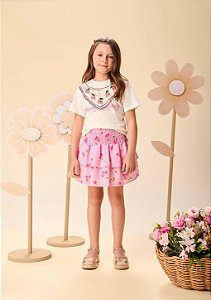 Conjunto Infantil Com Saia Sweet Cherry Momi