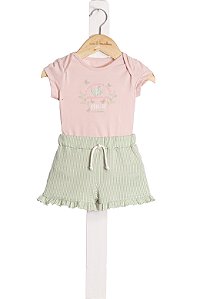 Conjunto Body E Short Bebe Pomar Nini Bambine