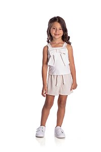 Conjunto Infantil Com Laço Off Nini E Bambine
